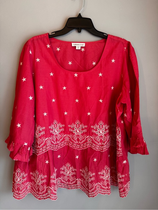 Coldwater Creek Tops - Coldwater Creek Hot Pink Embroidered Tunic Top